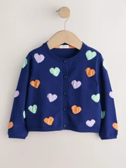 Hot Next Cardigan (3mths-10yrs) Navy Heart