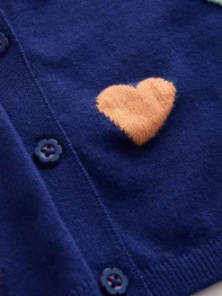 Hot Next Cardigan (3mths-10yrs) Navy Heart