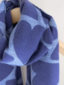 Next Navy Heart Print Midweight Scarf^Women Hats, Gloves & Scarves|Hats, Gloves & Scarves