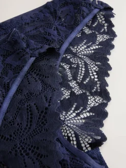 Best Next Navy High Leg Ultimate Comfort Lace Knickers 2 Pack