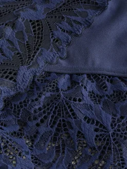 Best Next Navy High Waist High Leg Ultimate Comfort Lace Knickers 2 Pack