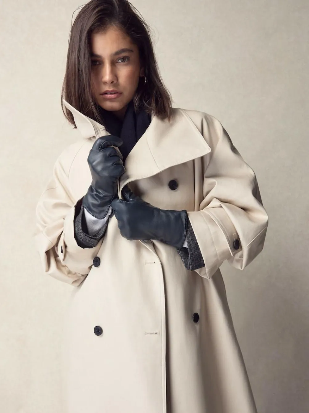 Next Navy Leather Gloves^Women Hats, Gloves & Scarves|Hats, Gloves & Scarves