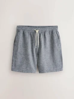 Next Linen Blend Elasticated Waist Shorts^ Shorts