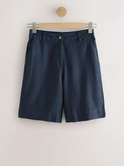 Next Linen Blend Knee Shorts^Women Shorts