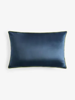 Next Navy Matte Velvet Contrast Pipe 40 x 59cm Cushion^ Cushions & Throws