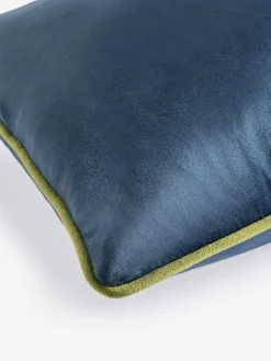 Next Navy Matte Velvet Contrast Pipe 40 x 59cm Cushion^ Cushions & Throws