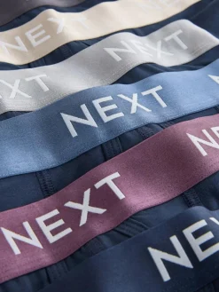 Next Navy Metallic Waistband Cotton Rich Trunk Boxers 10 Pack