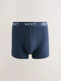 Next Navy Metallic Waistband Cotton Rich Trunk Boxers 10 Pack