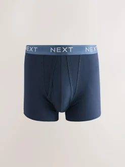 Next Navy Metallic Waistband Cotton Rich Trunk Boxers 10 Pack