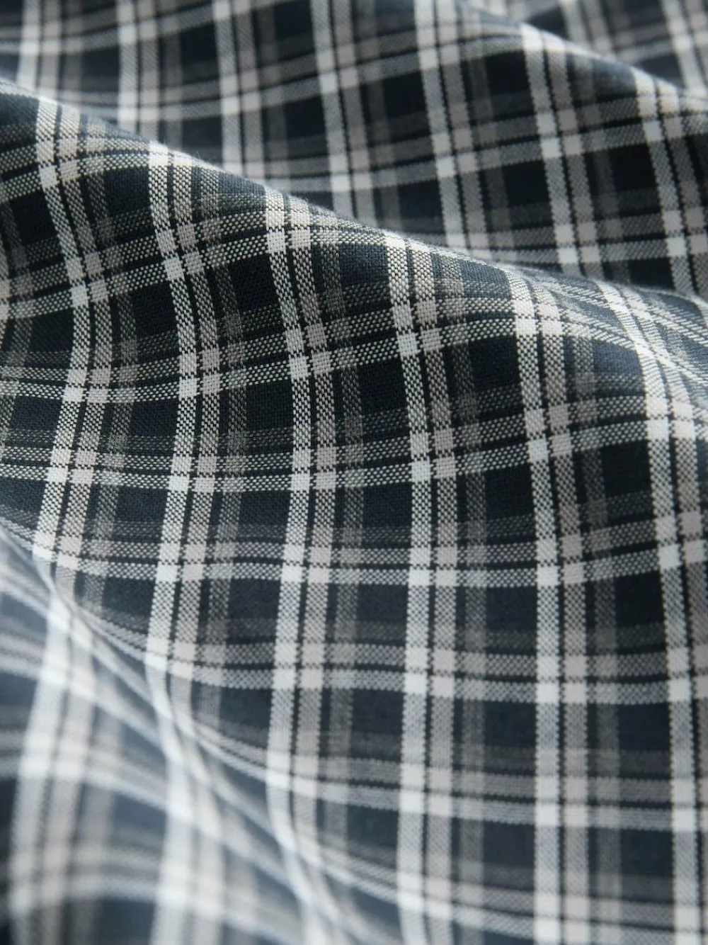 Next Navy Micro Check Regular Fit Easy Iron Button Down Oxford Shirt^ Shirts