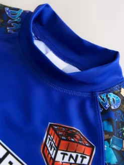 Next Navy Minecraft Rash Vest (3-16yrs)^BOY Swimwear