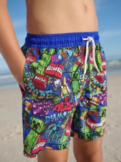 Outlet Next Navy Minecraft Swim Shorts (3-16yrs)
