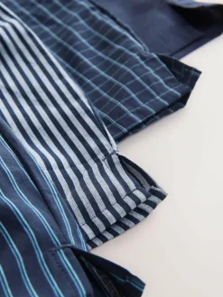 Next Navy Mixed Pattern 8 pack Woven Pure Boxers