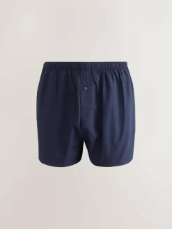 Next Navy Mixed Pattern 8 pack Woven Pure Boxers