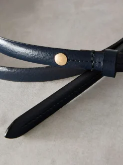 Discount Next N. Premium Skinny Made In Italy Leather Belt Navy