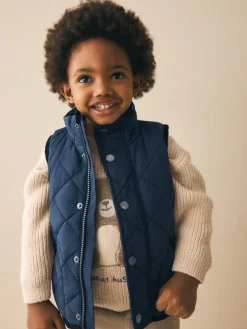 Next Navy Quilted Gilet (3mths-7yrs)^BOY Coats, Jackets & Pramsuits|Coats, Jackets & Pramsuits
