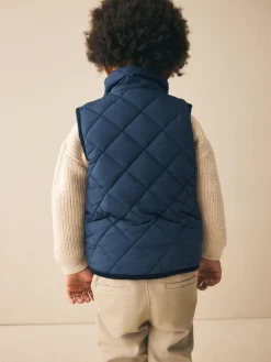 Next Navy Quilted Gilet (3mths-7yrs)^BOY Coats, Jackets & Pramsuits|Coats, Jackets & Pramsuits