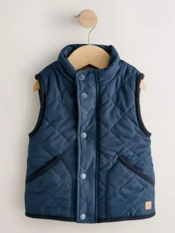 Next Navy Quilted Gilet (3mths-7yrs)^BOY Coats, Jackets & Pramsuits|Coats, Jackets & Pramsuits