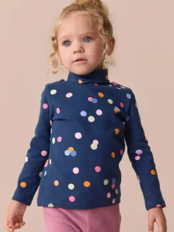 Discount Next Navy Rainbow Spot Long Sleeve Roll Neck Top (3mths-7yrs)