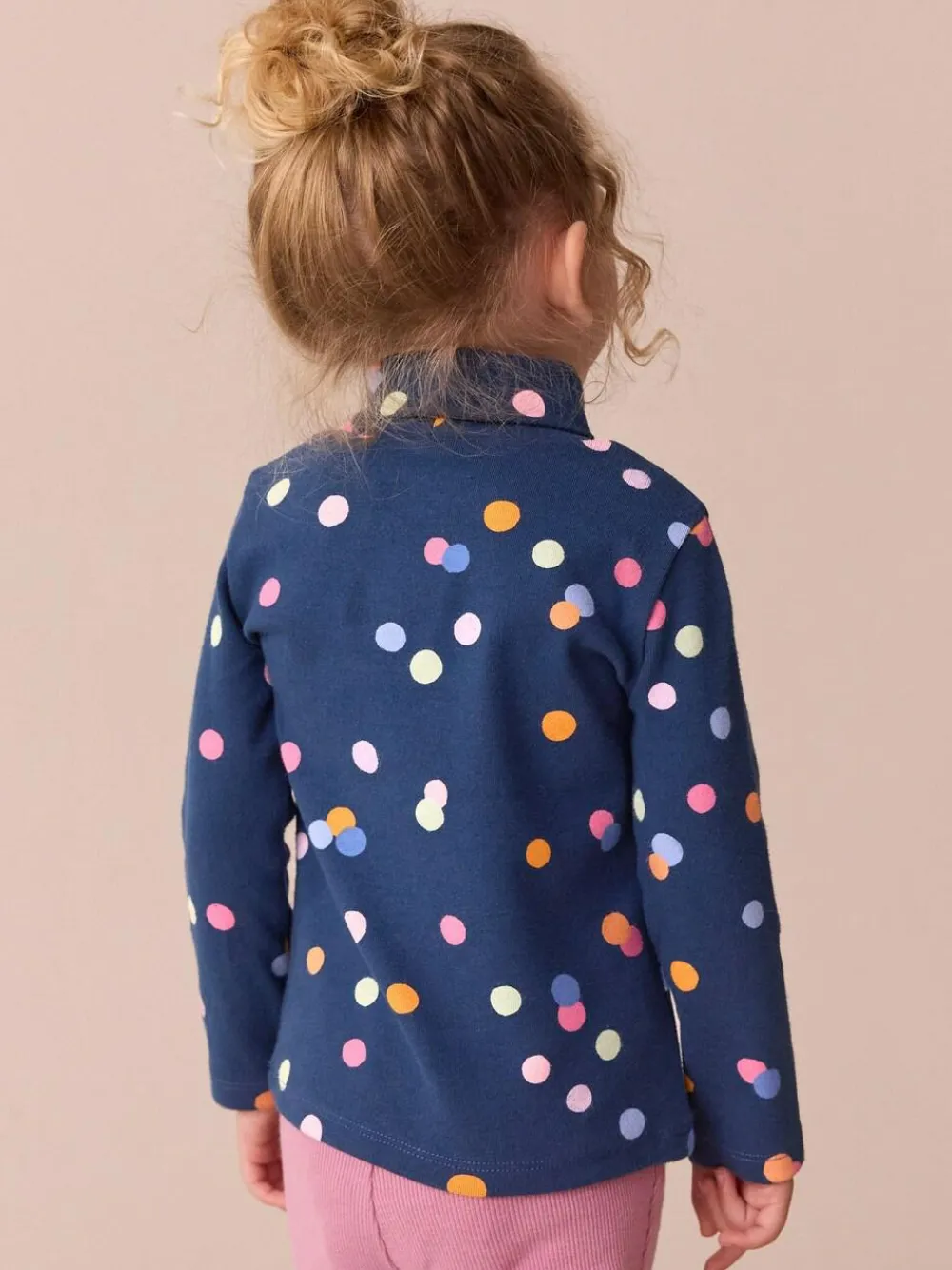 Discount Next Navy Rainbow Spot Long Sleeve Roll Neck Top (3mths-7yrs)