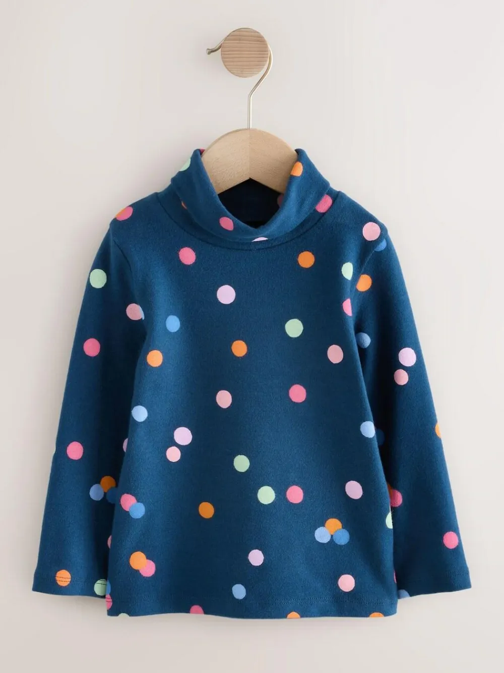 Discount Next Navy Rainbow Spot Long Sleeve Roll Neck Top (3mths-7yrs)
