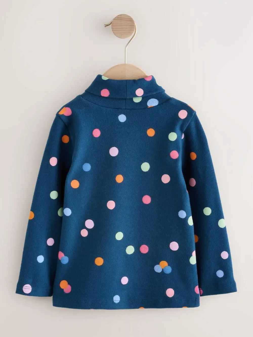 Discount Next Navy Rainbow Spot Long Sleeve Roll Neck Top (3mths-7yrs)