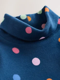 Discount Next Navy Rainbow Spot Long Sleeve Roll Neck Top (3mths-7yrs)