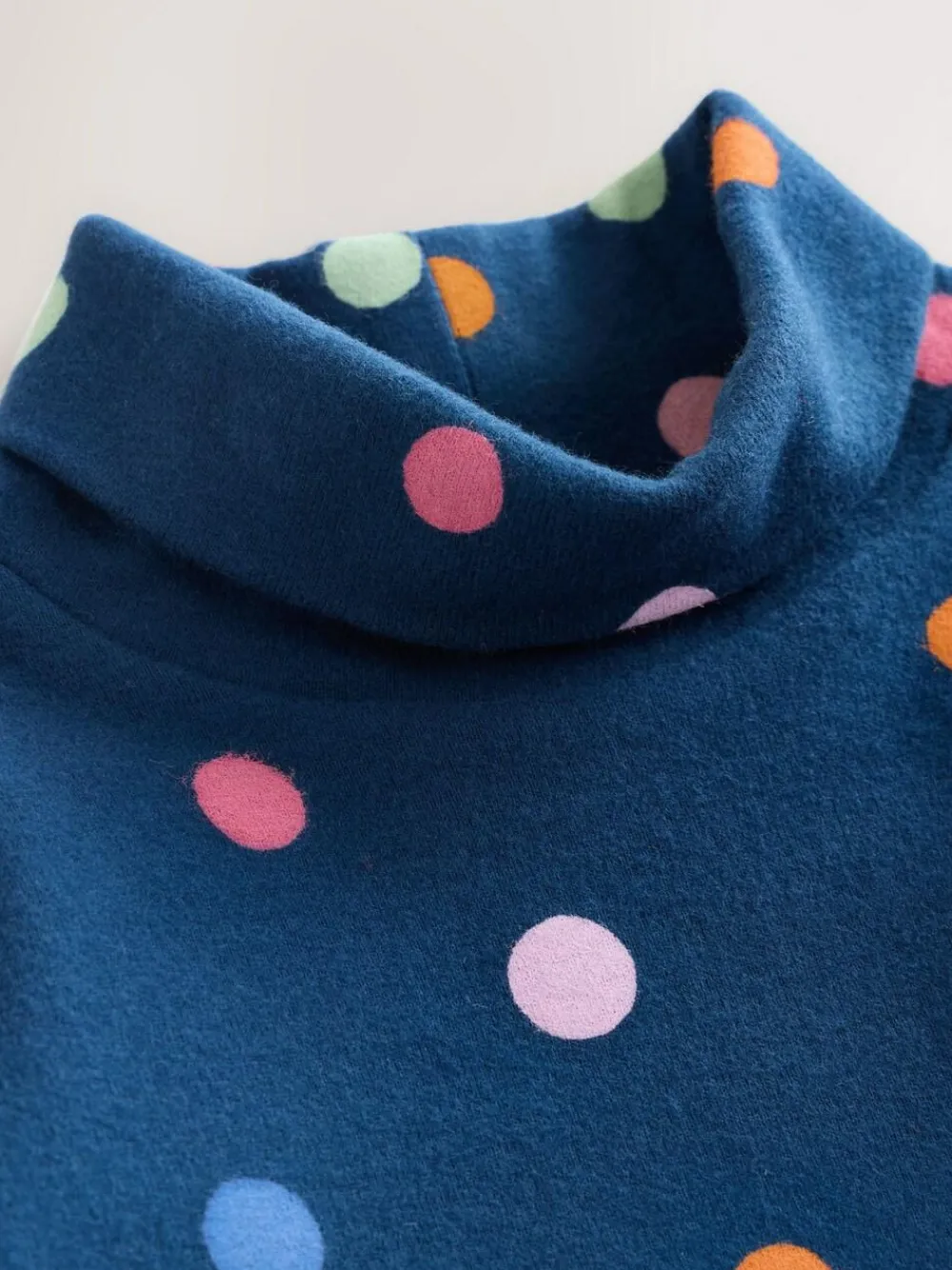 Discount Next Navy Rainbow Spot Long Sleeve Roll Neck Top (3mths-7yrs)