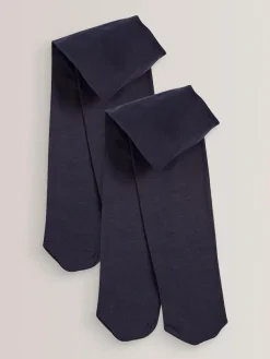 Sale Next Regular Length 2 Pack 40 Denier School Tights Navy