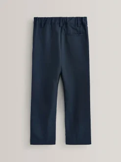 New Next Regular Waist Straight Leg School Trousers (3-17yrs) Navy