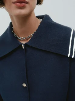 Hot Next Sailor Collar Cardigan Navy