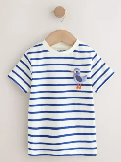 Best Next Short Sleeve Appliqué T-Shirts 3 Pack (3mths-7yrs) Navy Sea Animal
