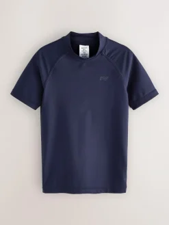 Next Navy Short Sleeve Rash Vest (1.5-16yrs)^BOY Swimwear