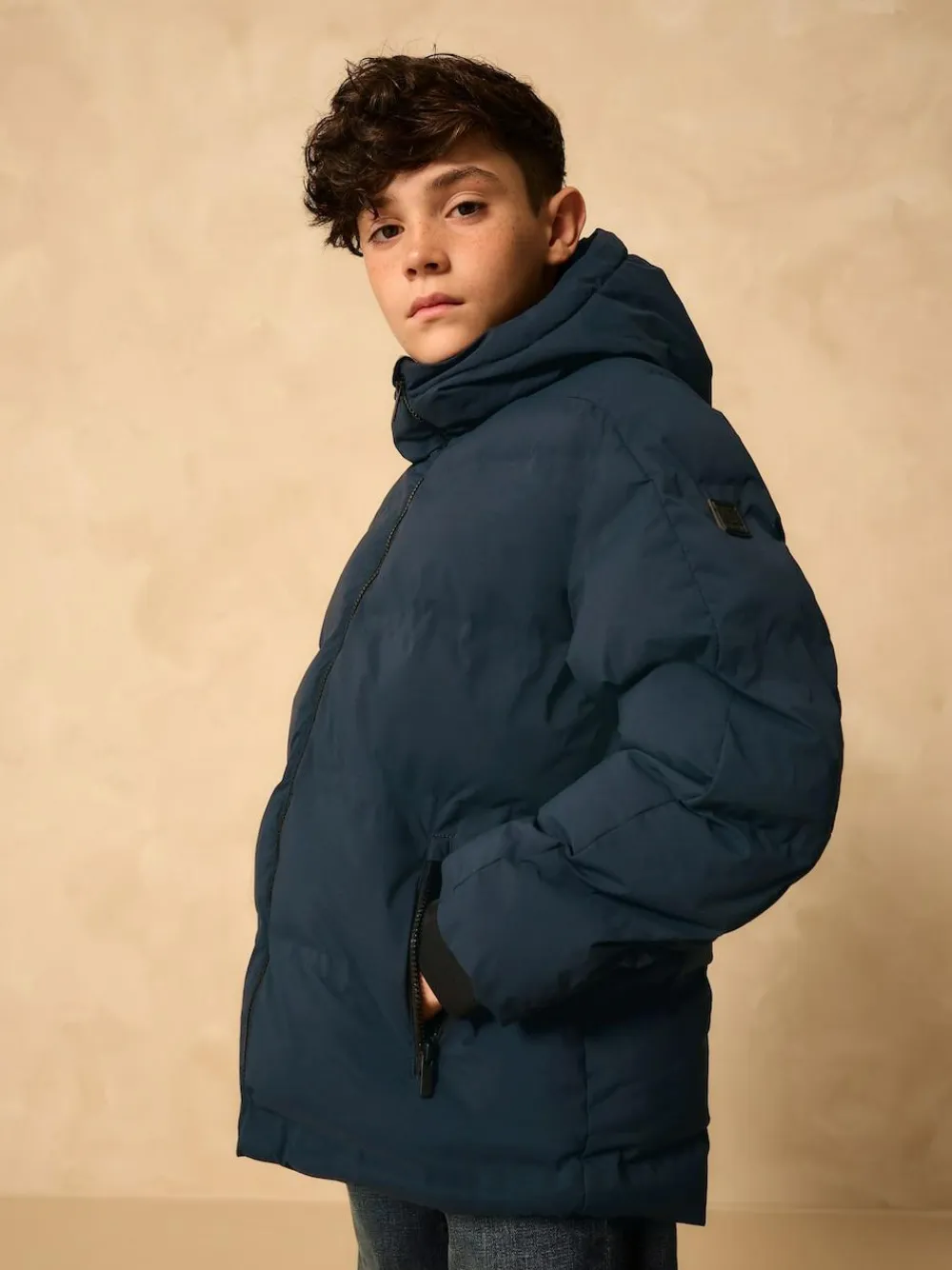 Best Next Navy Shower Resistant Microfleece Lined Padded Coat (3-17yrs)