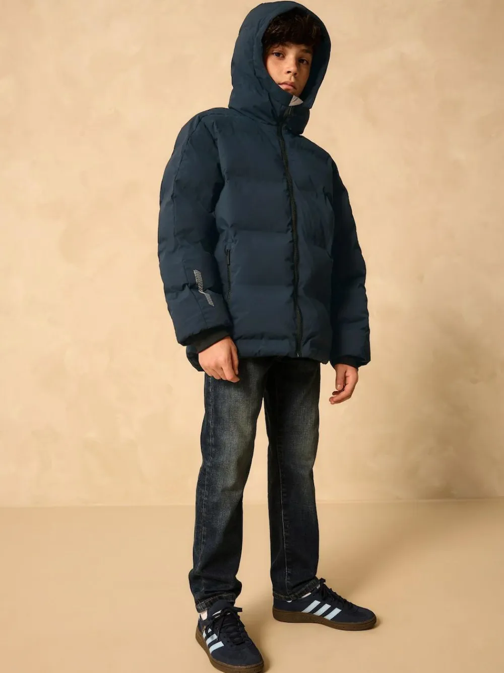 Best Next Navy Shower Resistant Microfleece Lined Padded Coat (3-17yrs)