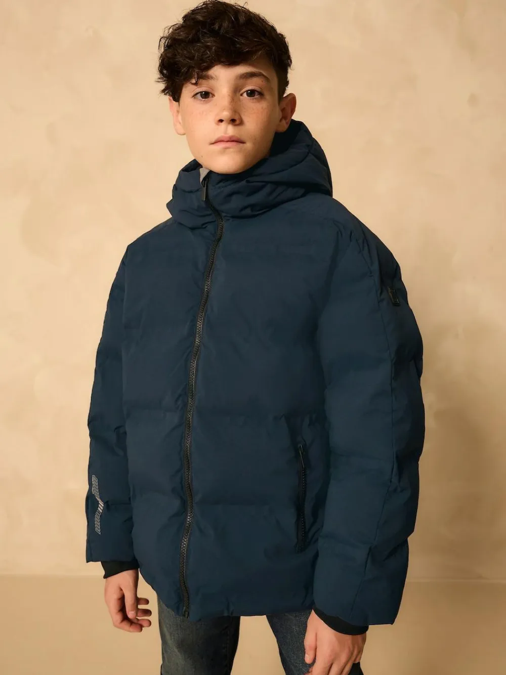 Best Next Navy Shower Resistant Microfleece Lined Padded Coat (3-17yrs)