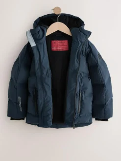 Best Next Navy Shower Resistant Microfleece Lined Padded Coat (3-17yrs)