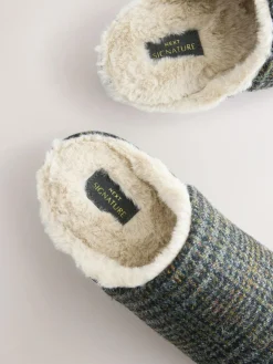 Clearance Next Navy Signature Harris Tweed Mule Slippers