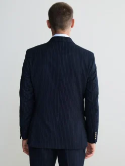 New Next Navy Signature Stripe Empire Mills British 100% Wool Suit Jacket