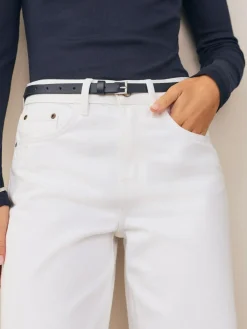 Next Navy Skinny Leather Belt^Women Belts