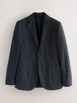 Clearance Next Navy Slim Fit Seersucker Stripe Suit Jacket