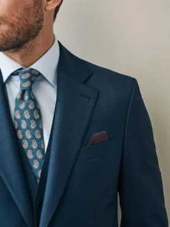 New Next Slim Fit Signature Cerutti 100% Italian Wool Suit Jacket Navy