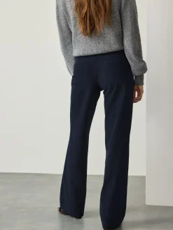 Online Next Navy Smoothing Cord Wide Leg Trousers