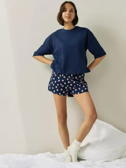 Outlet Next Cotton Short Set Pyjamas Navy Spot