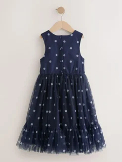 Next Flower Corsage Mesh Occasion Dress (3-16yrs)^ Occasionwear