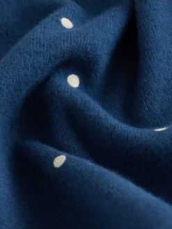 Next Navy Spot Long Sleeve Pointelle T-Shirt (3mths-7yrs)^ Tops