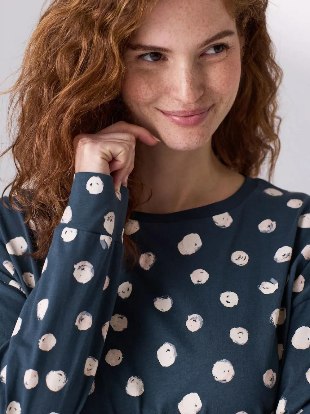 Next Navy Spot Maternity Long Sleeve Pyjamas^Women All Night & Lounge|Pyjamas