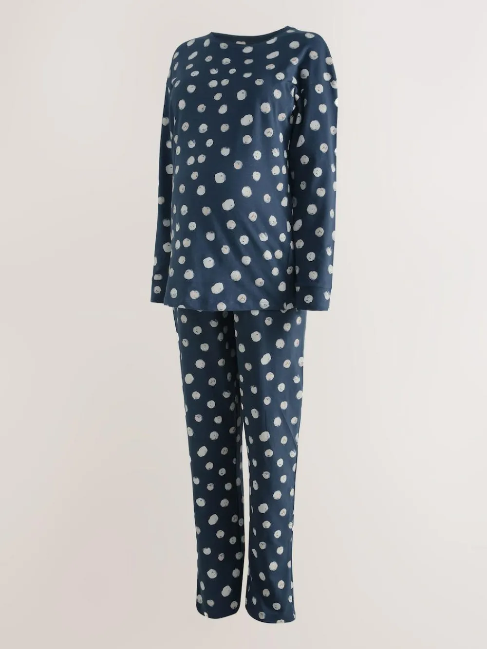 Next Navy Spot Maternity Long Sleeve Pyjamas^Women All Night & Lounge|Pyjamas