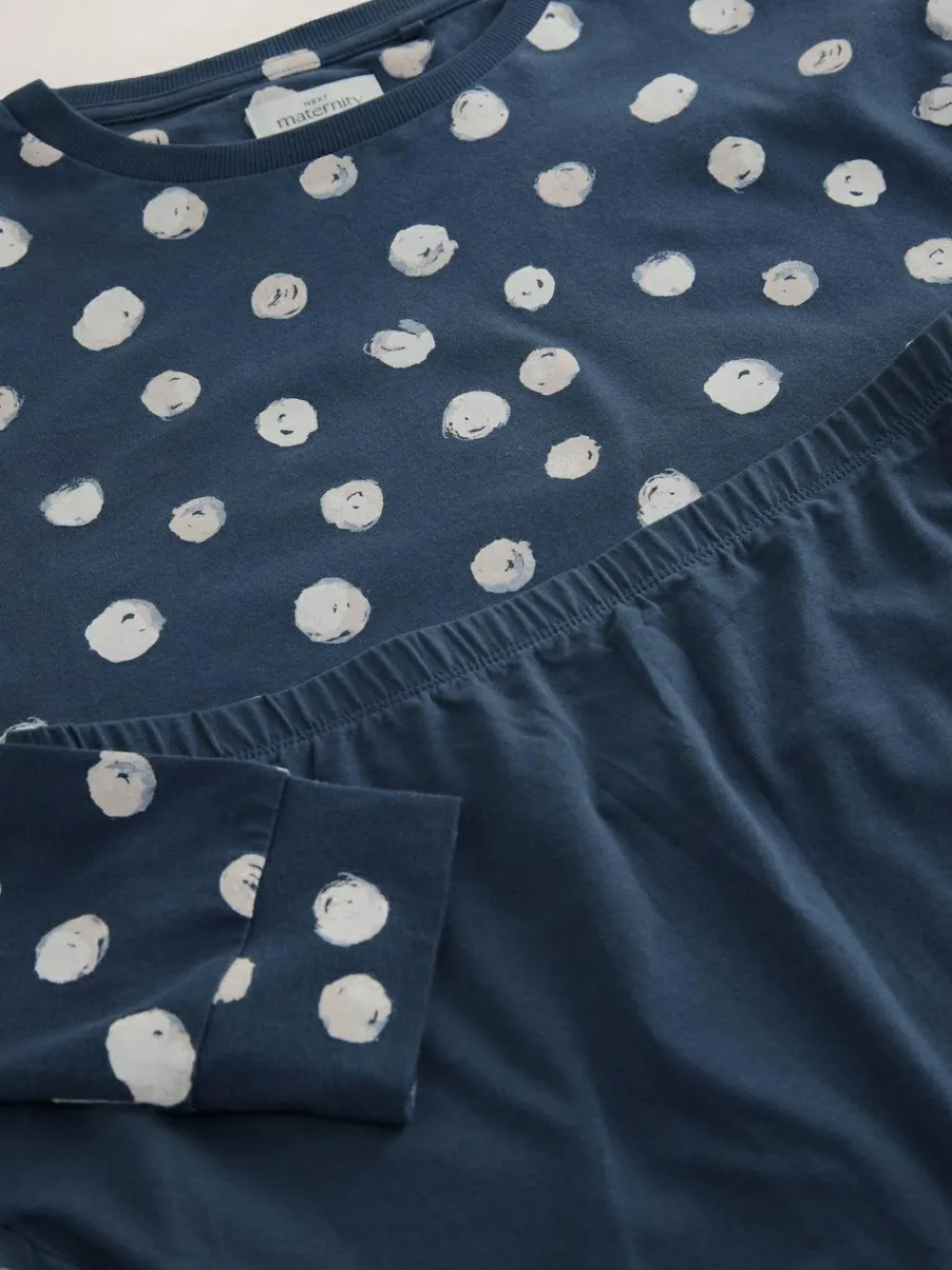 Next Navy Spot Maternity Long Sleeve Pyjamas^Women All Night & Lounge|Pyjamas
