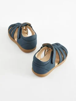 Next Standard Fit (F) Baby Touch Fastening Leather First Walker Sandals^ First Shoes